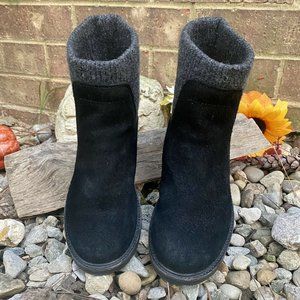 LL BEAN Women's East Point Pull-on Chelsea Black Leather Ankle Boots Size US 7.5